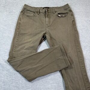 Brothers Sons Pants Men 36x32 Brown Slim Straight Stretch Casual 5-Pocket